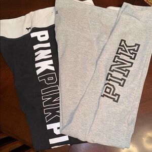 PINK Victoria's Secret Women’s Yoga Pants- Black and Light Gray BUNDLE DEAL!